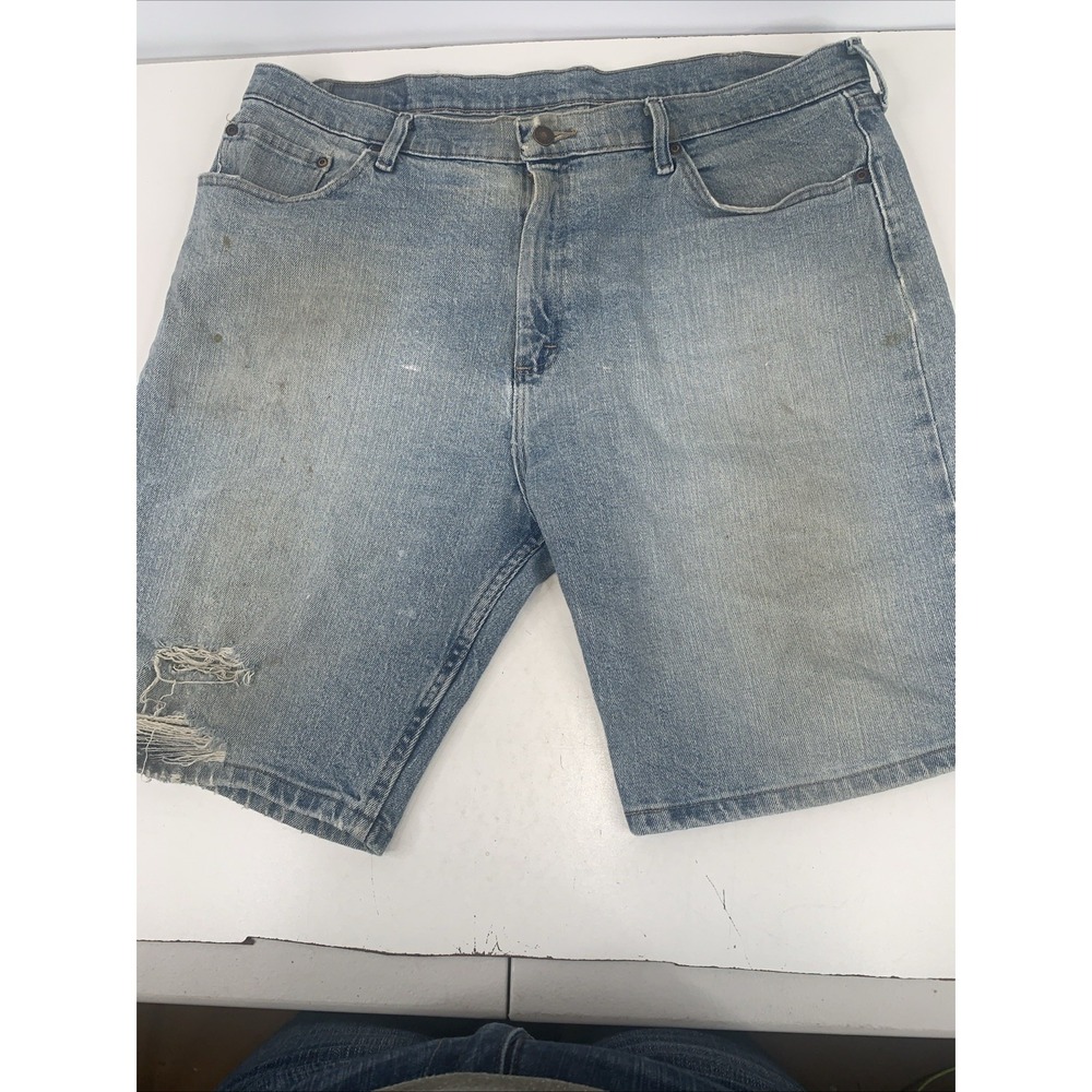 Wrangler Men's Denim Jeans Shorts Size 38 Relaxed Fit Classic Blue Vintage Wash‎